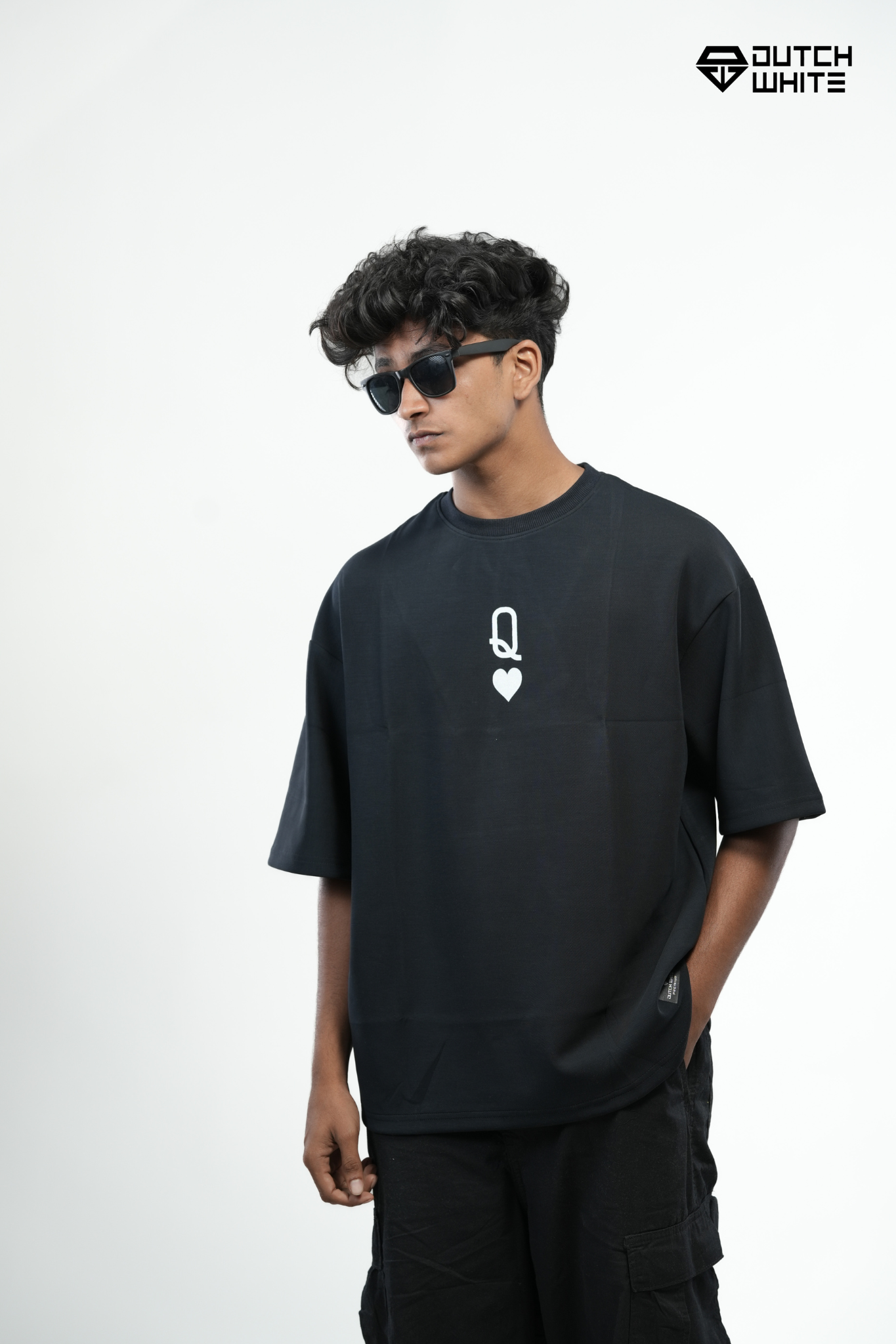 Dutchwhite Q print black T-Shirt