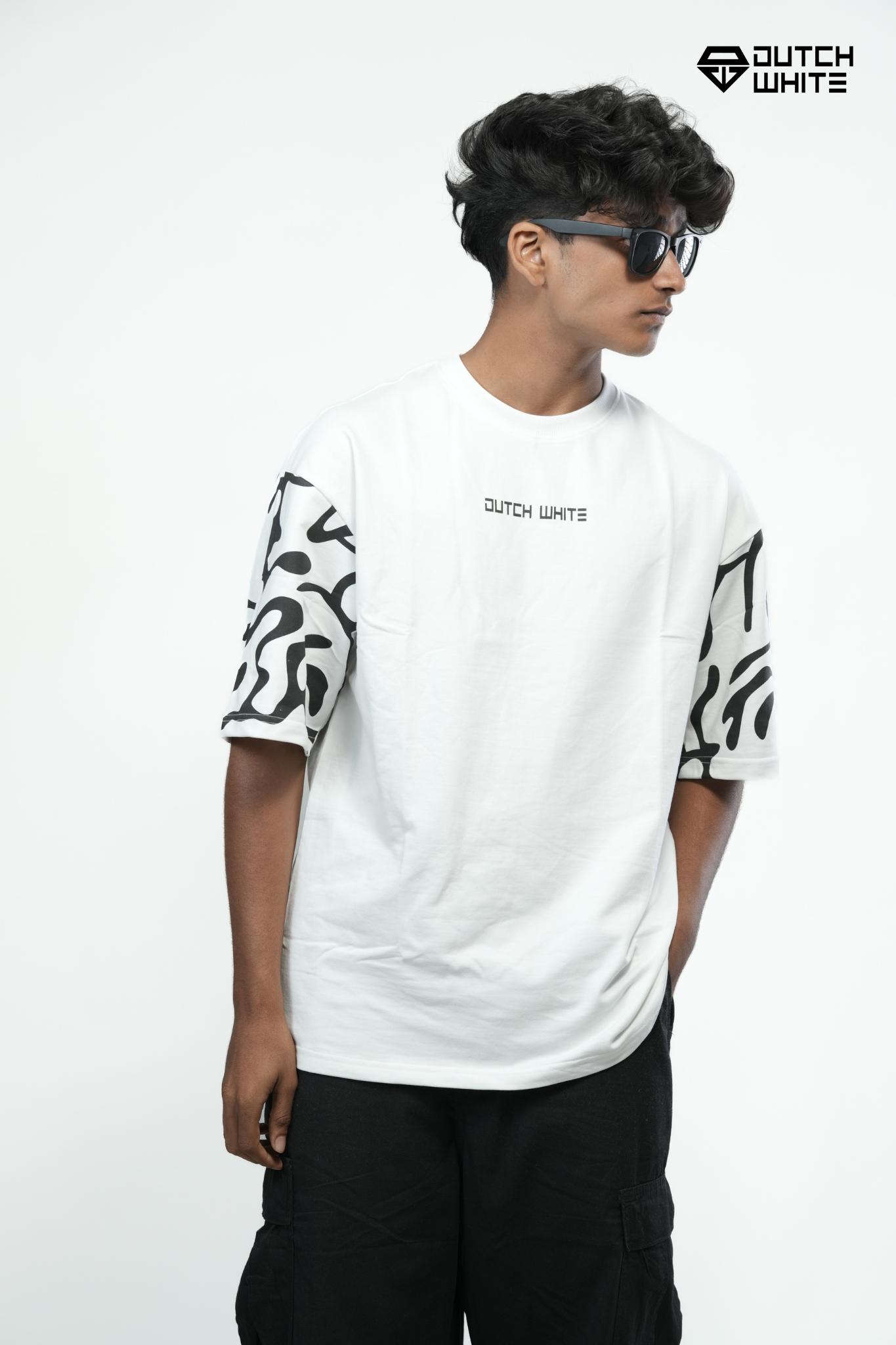 Dutchwhite dustbiters Print white & black T-Shirt