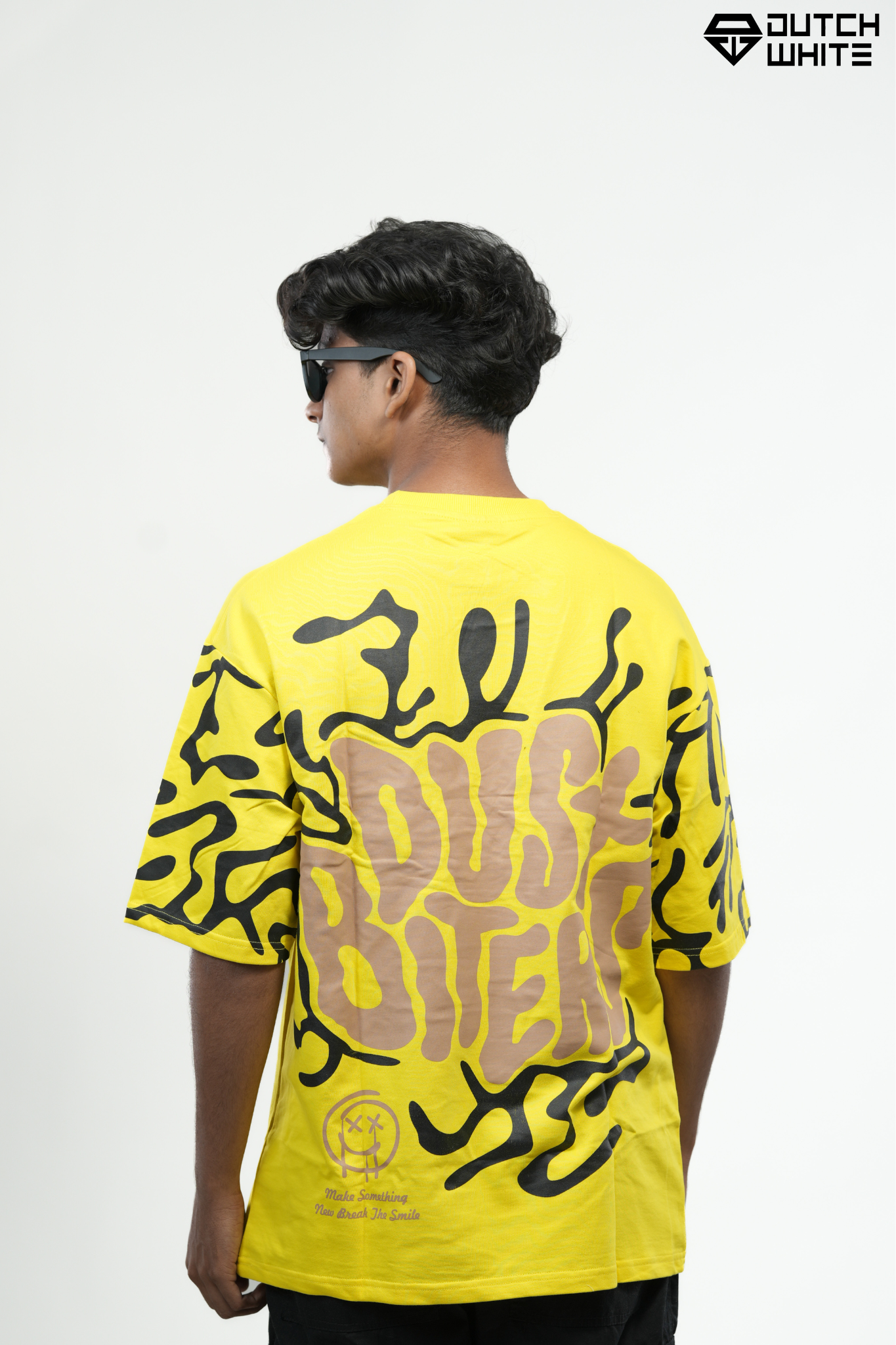 Dutchwhite dustbiters Print yellow & black T-Shirt