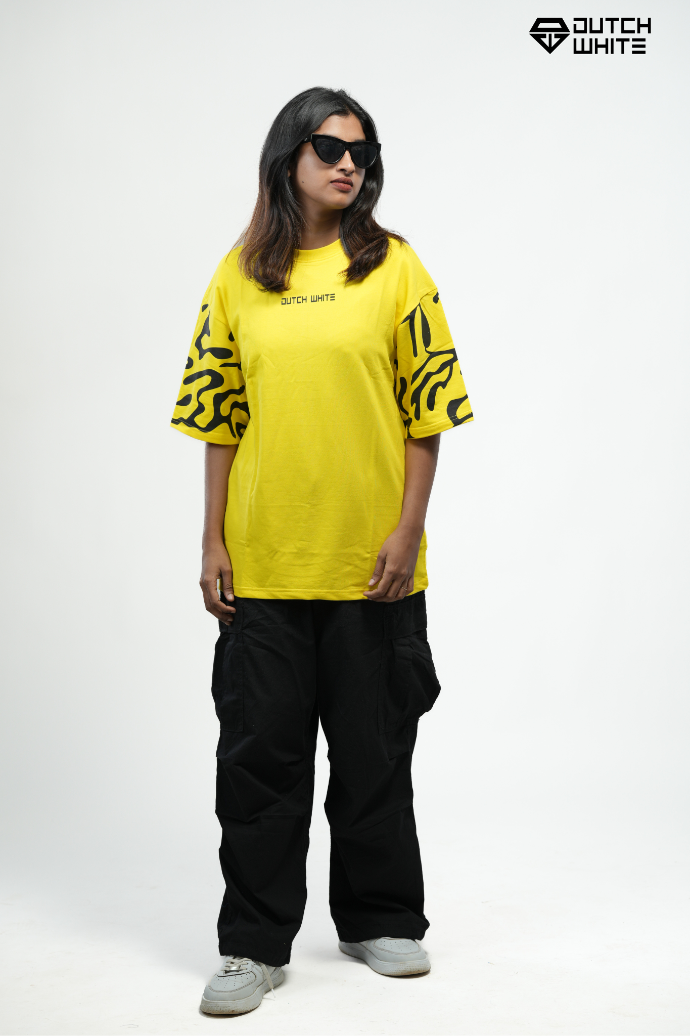 Dutchwhite dustbiters Print yellow & black T-Shirt